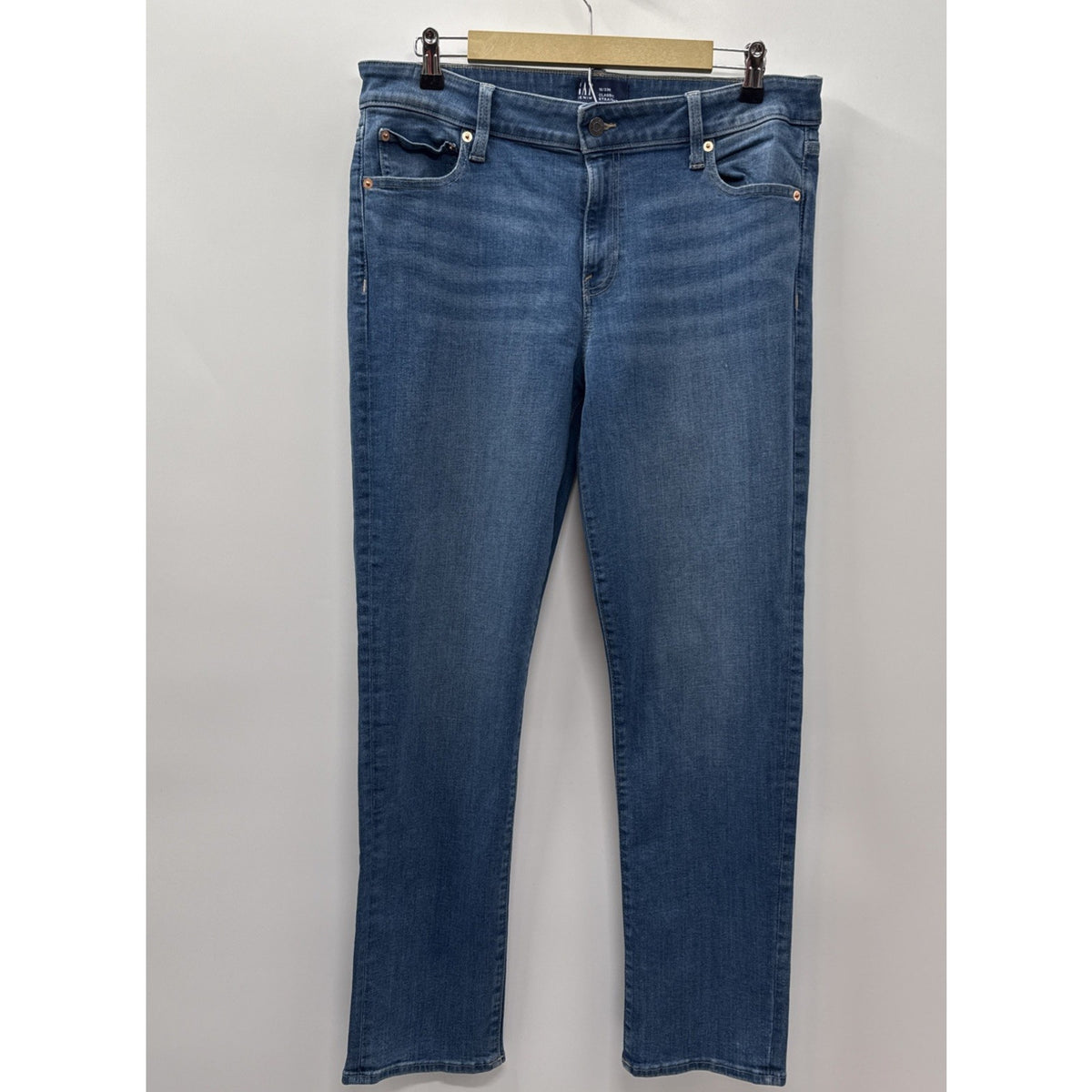 GAP Women Classic Straight Mid Rise Blue Jeans Size 33 | 16R