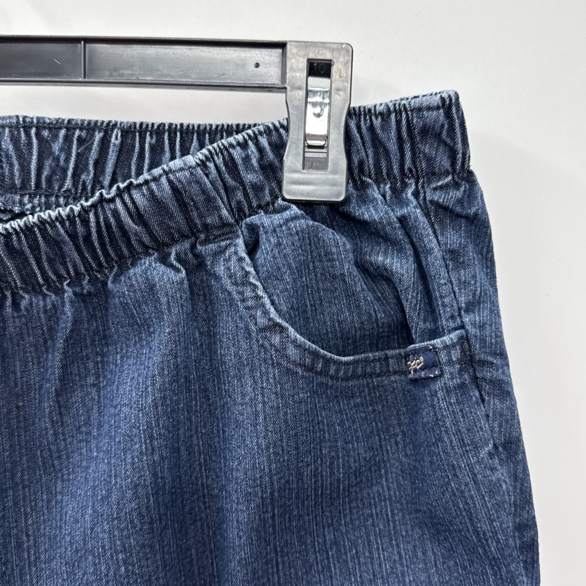Chic Jeans Women’s Sz 18W Petite Elastic Waist Pull On Straight Leg Denim Pocket