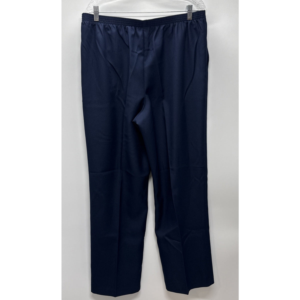 Alfred Dunner Pull On Pants Size 16 Navy Blue Straight Leg Classic