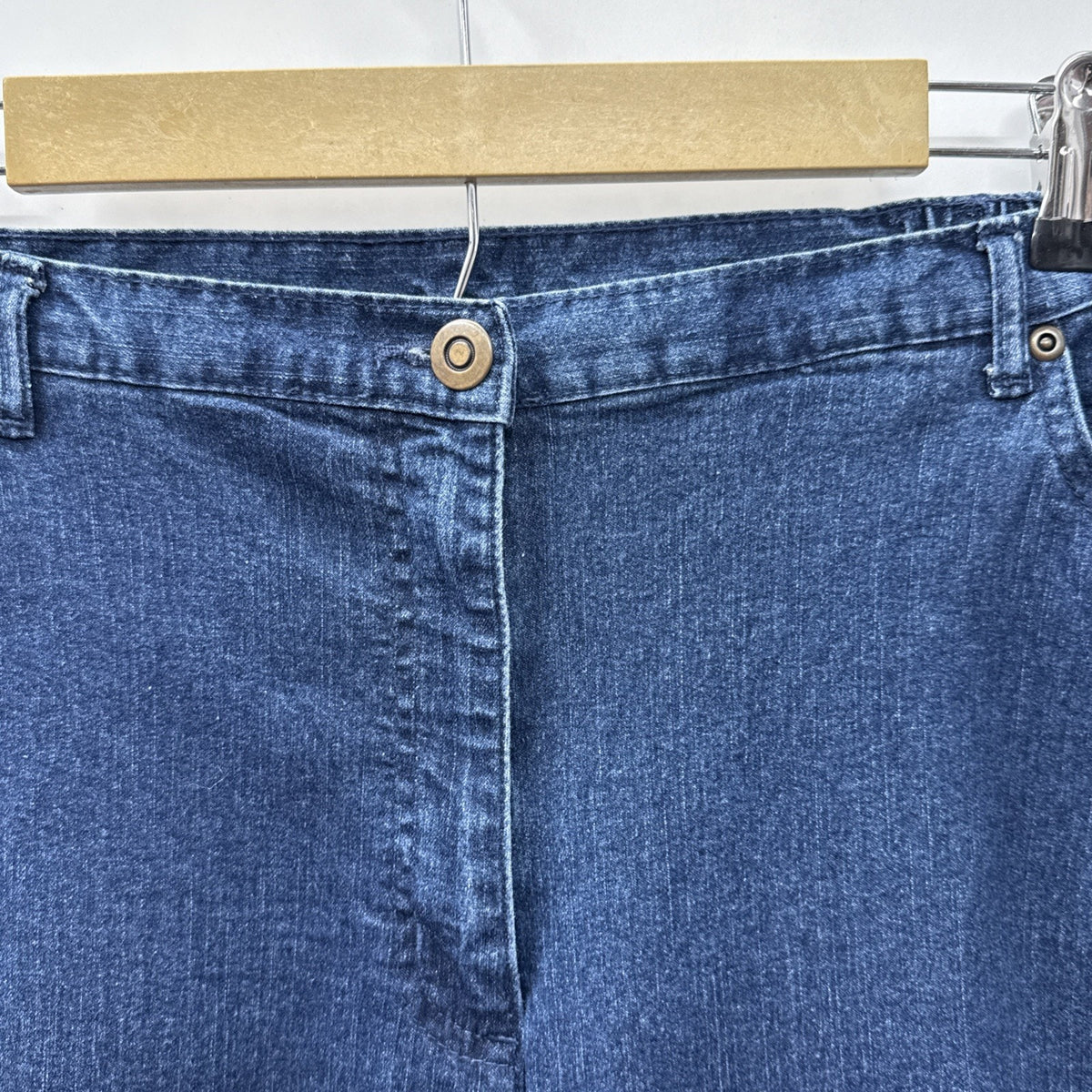Ruby Rd Jeans Women Blue 5 Pocket Sz 18W Back Elastic Waist Zip Button Comfort