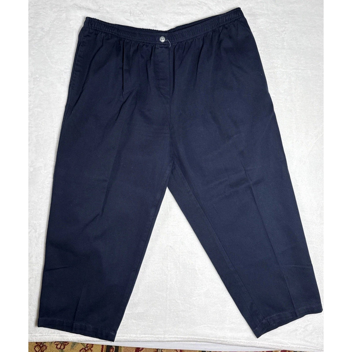 Woman Within Blue Elastic Waist Pullon Pocket Pants Plus Size 28WP Casual