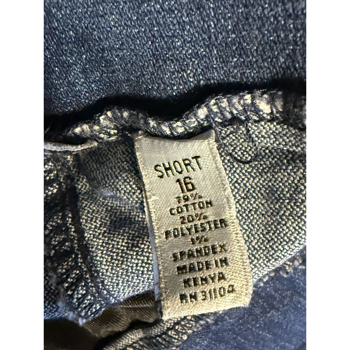 Kim Rogers Womens 16 Short Pull On Denim Jeans Dark Wash Slim Straight Stretch