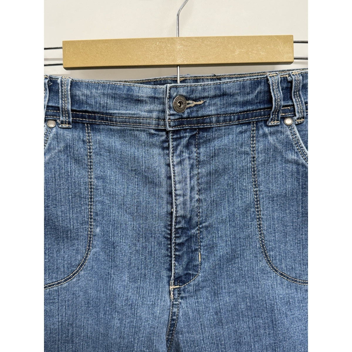 Gloria Vanderbilt Perfect Fit Capris Womens 20W Plus Stretch Denim Embroidered
