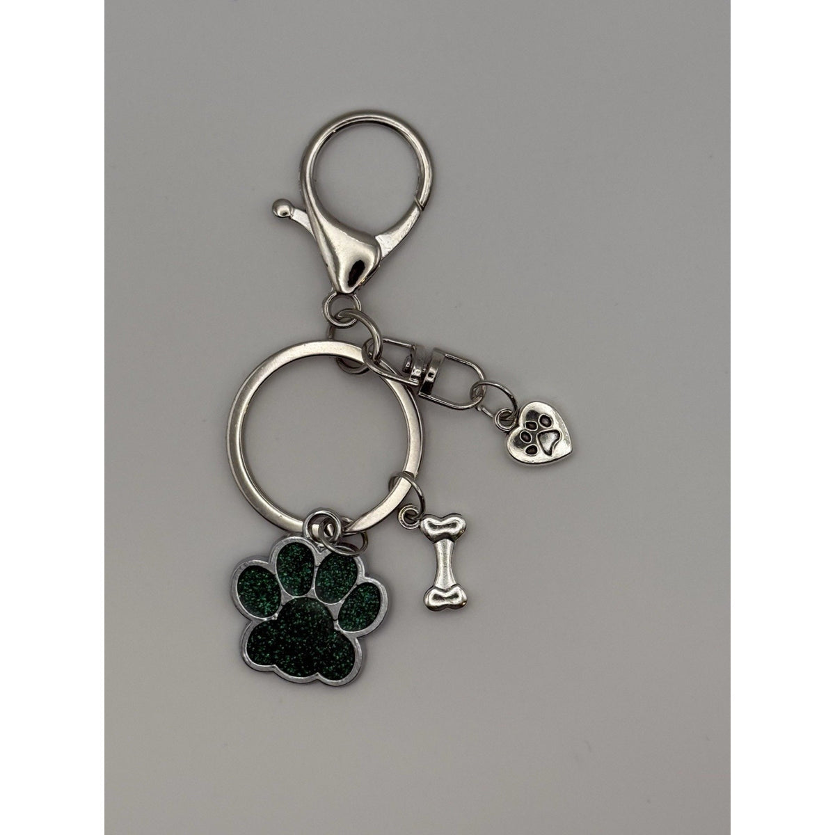 Emerald Meadow Paw Print Dog Keychain Purse Charm Dog Lover Gift Handmade