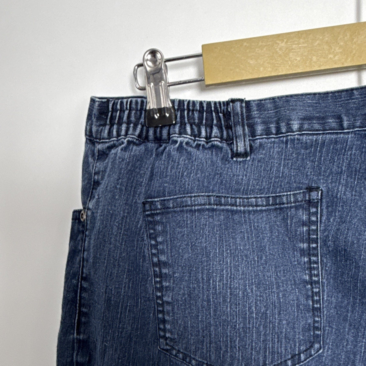 Ruby Rd. Women’s Petite 14P Blue Denim Pants Elastic Waist Straight Leg 27"