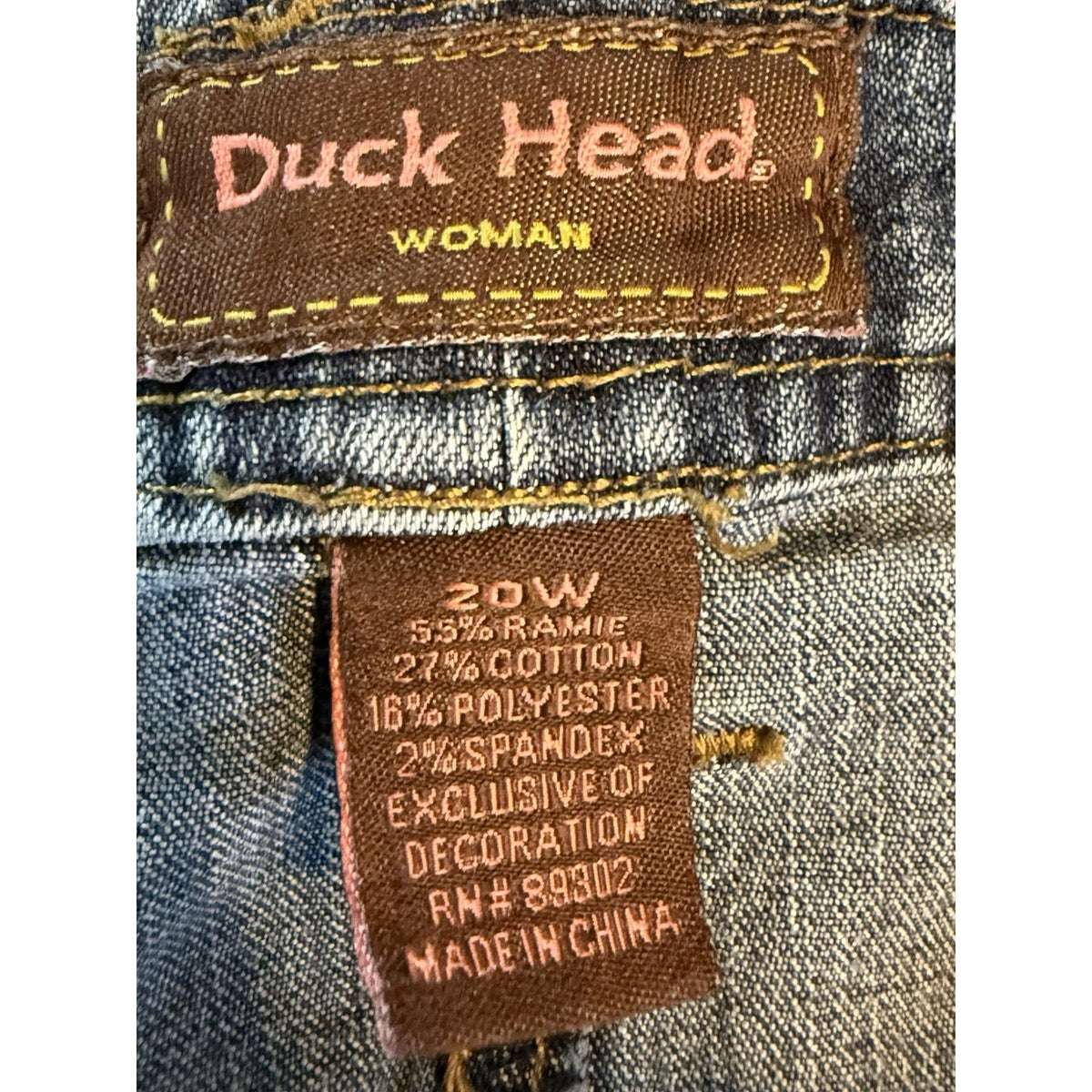 Duck Head Woman Denim Cargo Capri Jeans Plus Size 20W Stretch Y2K Utility Casual