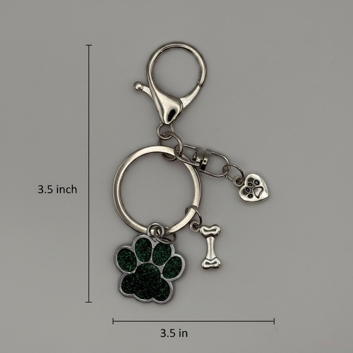 Emerald Meadow Paw Print Dog Keychain Purse Charm Dog Lover Gift Handmade
