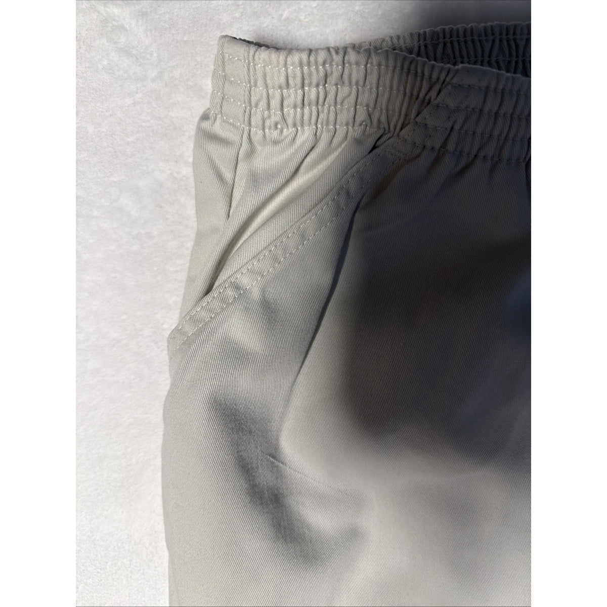 Chic Pants Elastic Waist Pull On Straight Leg Women Plus Size 22W Pockets Cream
