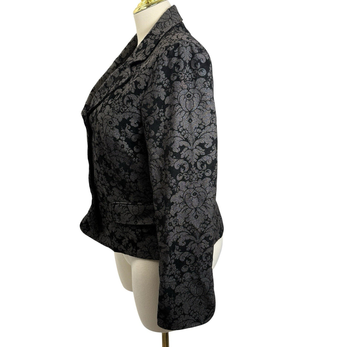 Evan Picone Floral Jacquard Blazer Dark Academia Gothic Romantic Size 16