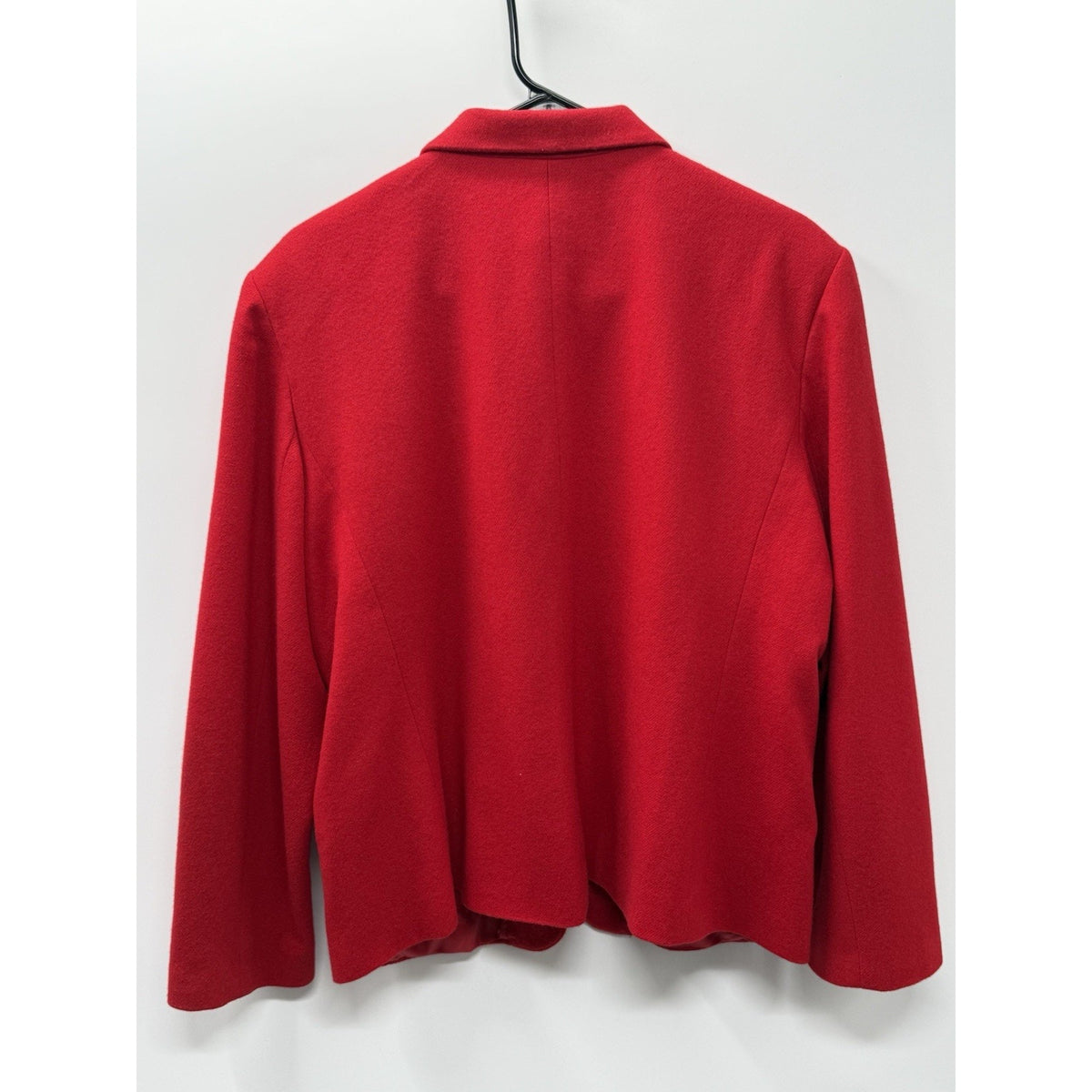 Norton McNaughton Women 16 Red 100% Wool Zip Front Jacket Blazer Lined