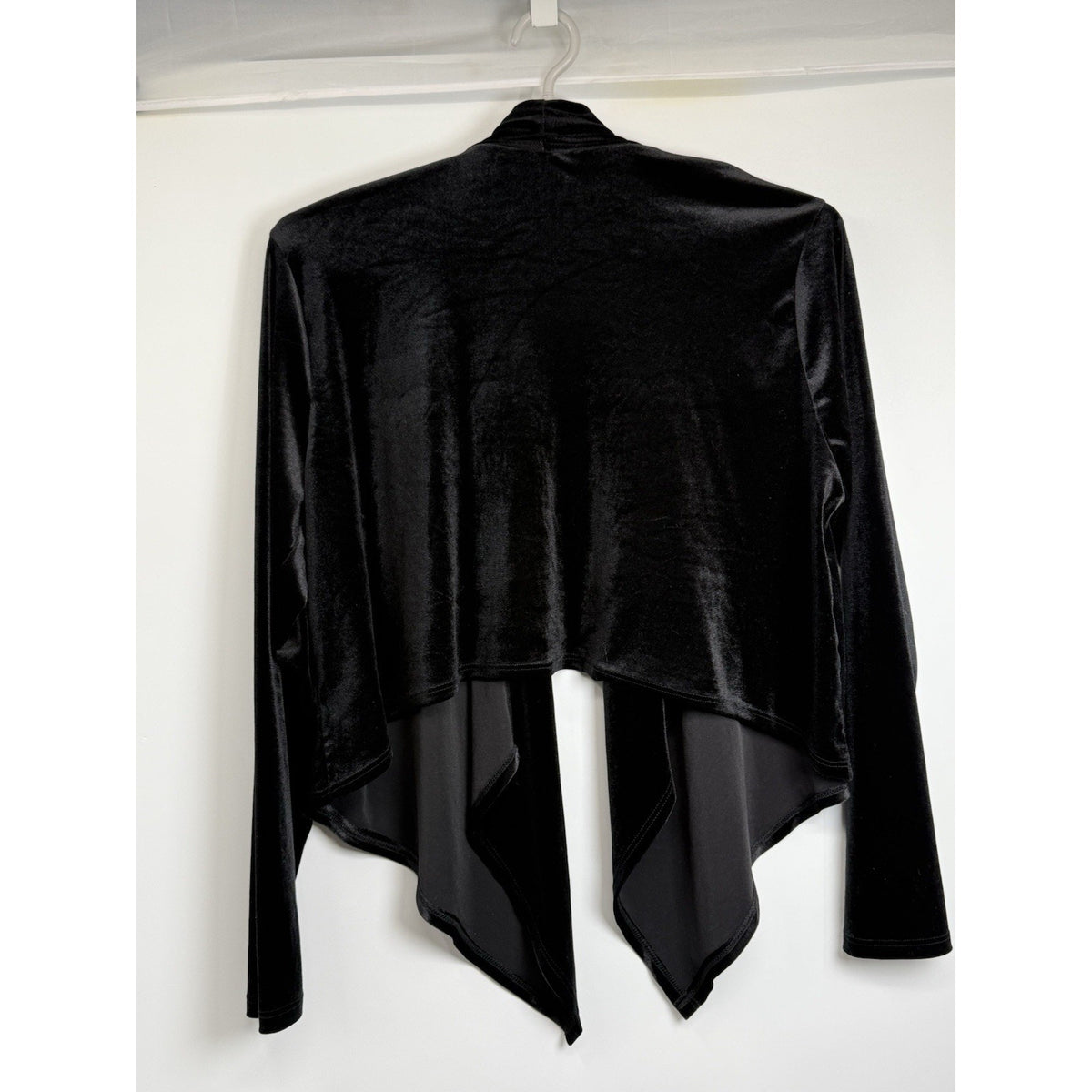 Carole Christian 2X Black Velvet Cardigan Open Front Draped Plus Size Jacket