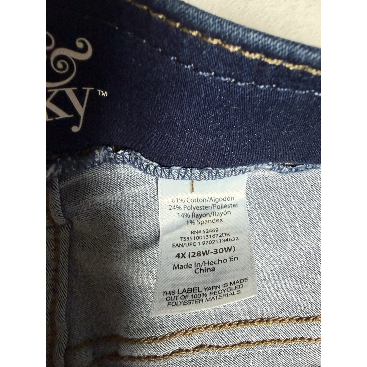 Terra & Sky High Rise Pull On Bootcut Jeans Womens 4X 28W-30W Blue Stretch Denim