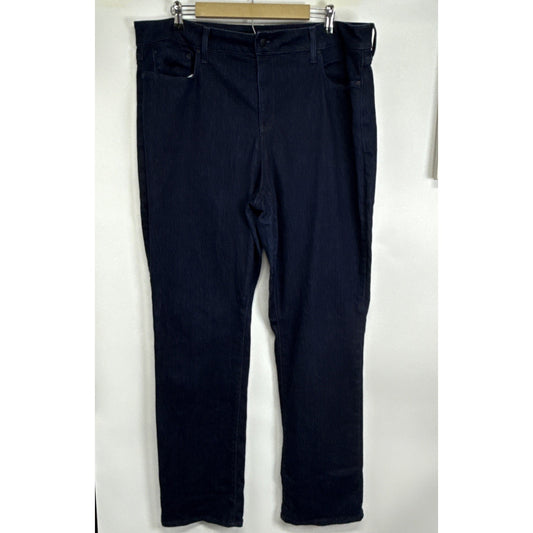 NYDJ Jeans Womens 20 Marilyn Straight Leg Blue DarkWash Denim Stretch High Rise