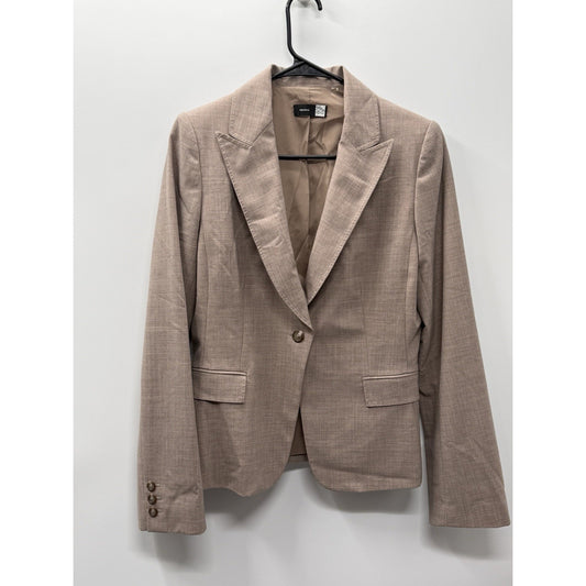 Saks Fifth Avenue Signature 97% Wool Blazer Taupe Career Jacket No Size