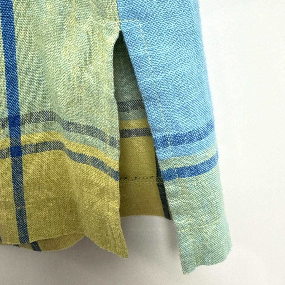 JM Collection Plaid Button Up Shirt Women Size 12 Multicolor Linen Blend