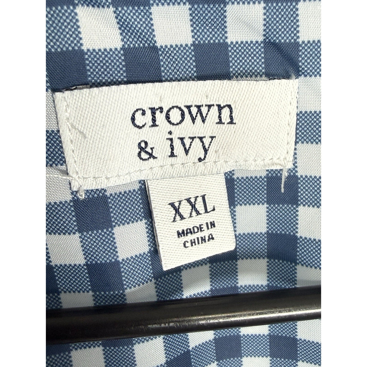 Crown & Ivy Quilted Puffer Vest XXL Navy Blue Zip Lightweight Preppy Classic