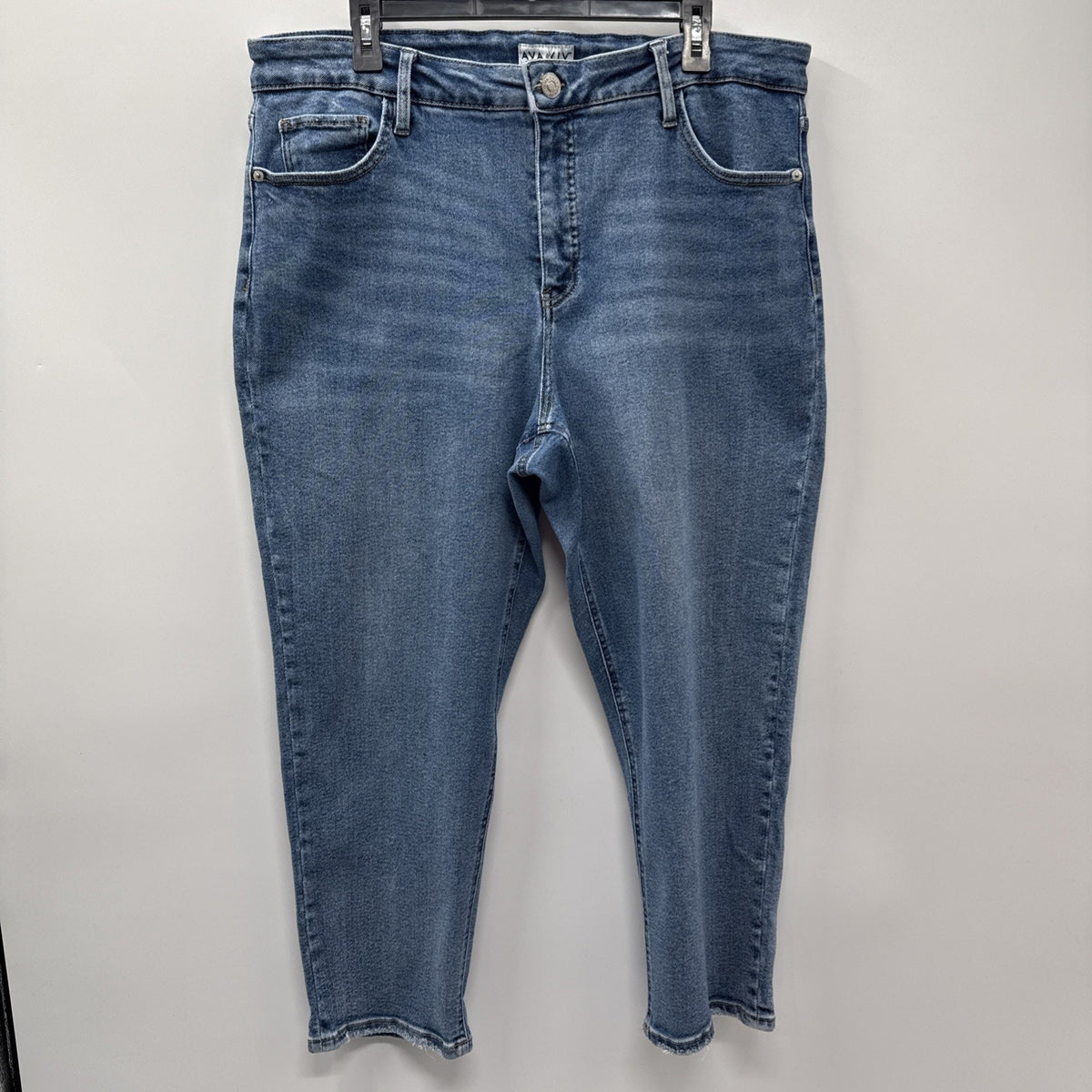 AVA & VIV Denim Crop Jeans Women Size 18W 5 Pocket Stretch 25” Inseam