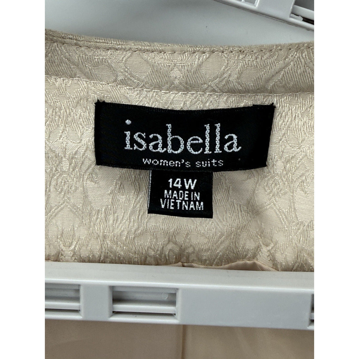 Isabella Women’s 14W Ivory Brocade Jacket Floral Embroidered Lined Dressy Blazer