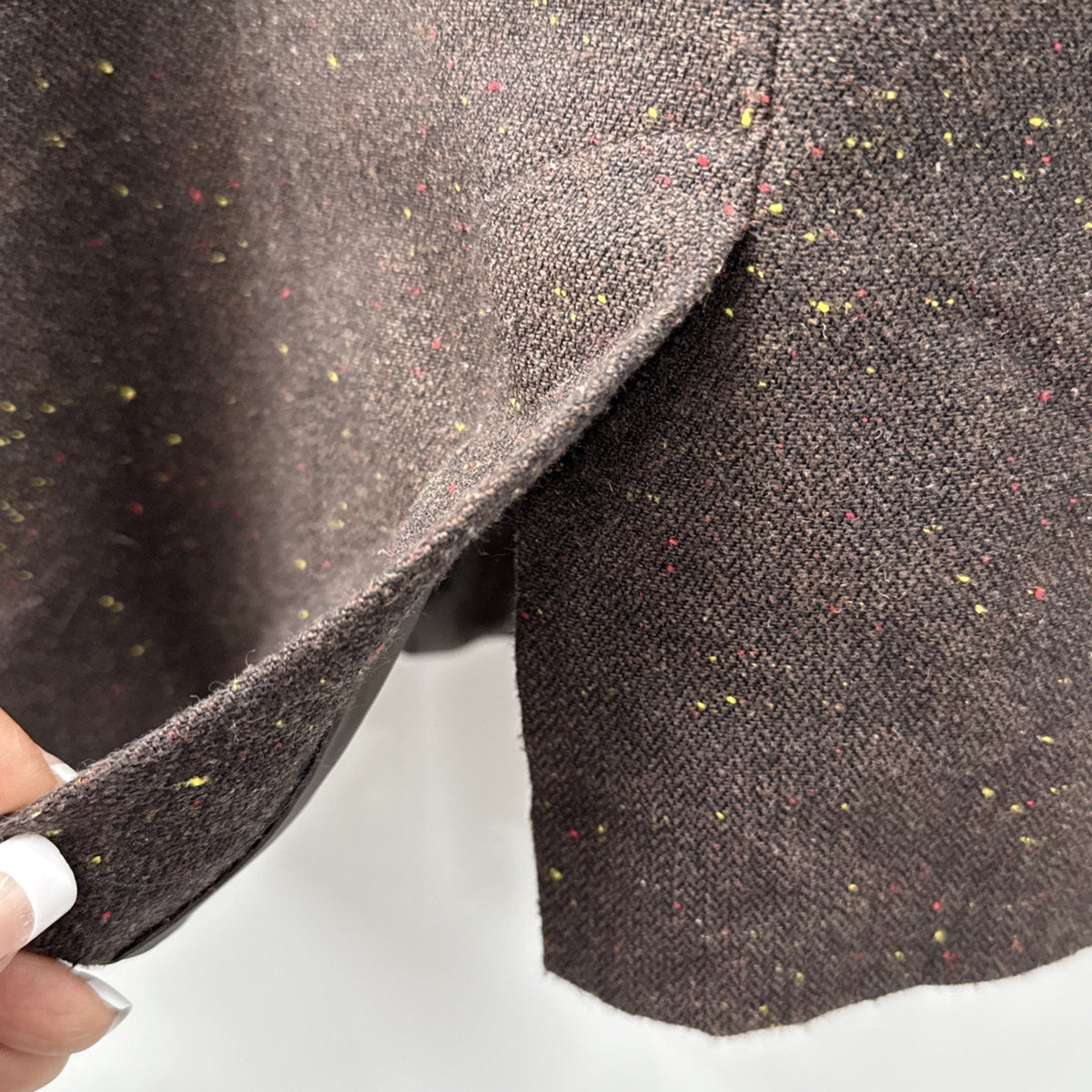 Sag Harbor Brown Wool Blend Tweed Blazer Womens 8 Dark Academia Career Jacket