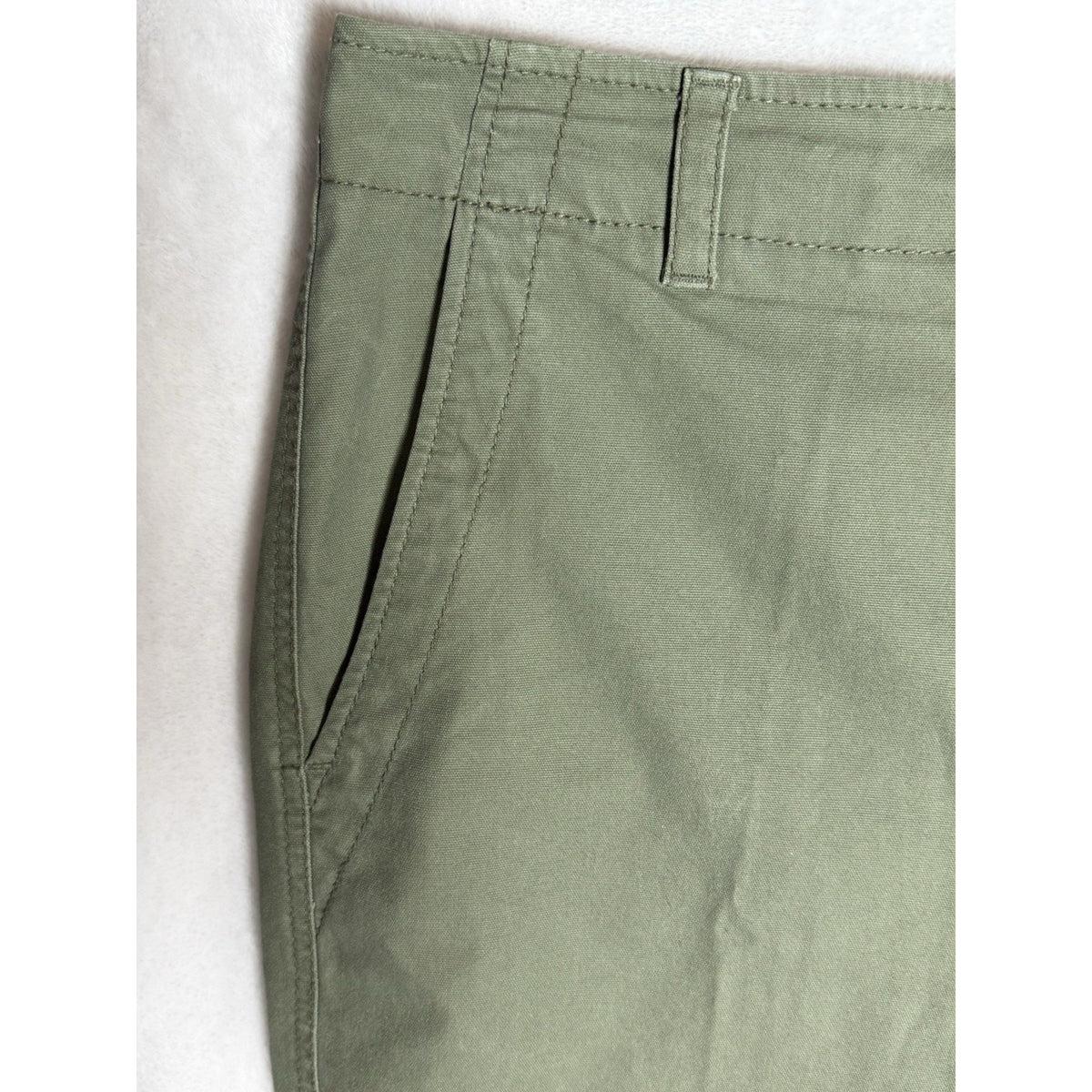Talbots Womens 12 Olive Green Crop Pants Cotton Stretch Chino Casual Career