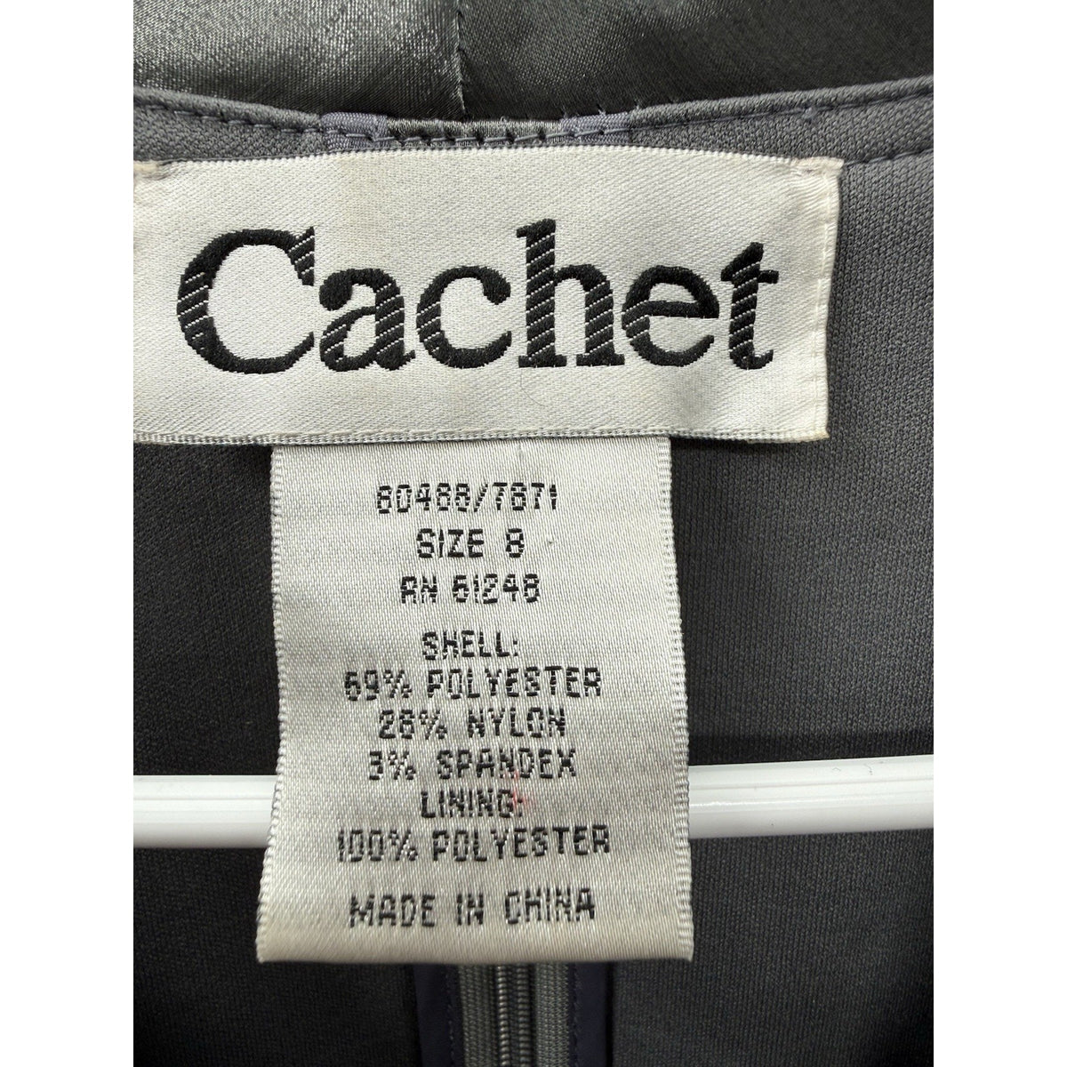Cachet Silver Metallic Pleated Jacket Blazer Size 8 Dressy Evening Career