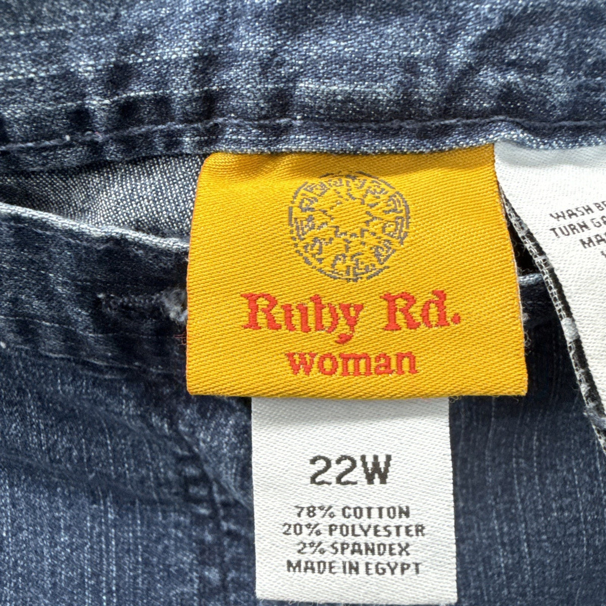 Ruby Rd. Woman Med Wash Denim Blue Jeans Plus Size 22W 5 Pocket Casual Pants
