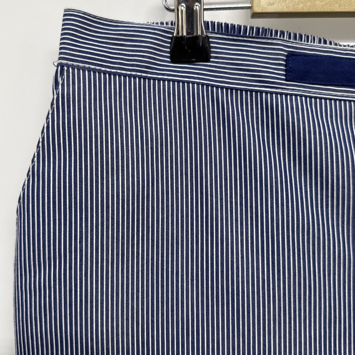 Alfred Dunner Capri Pants Women's 14 Blue White Striped Straight Leg Pull On