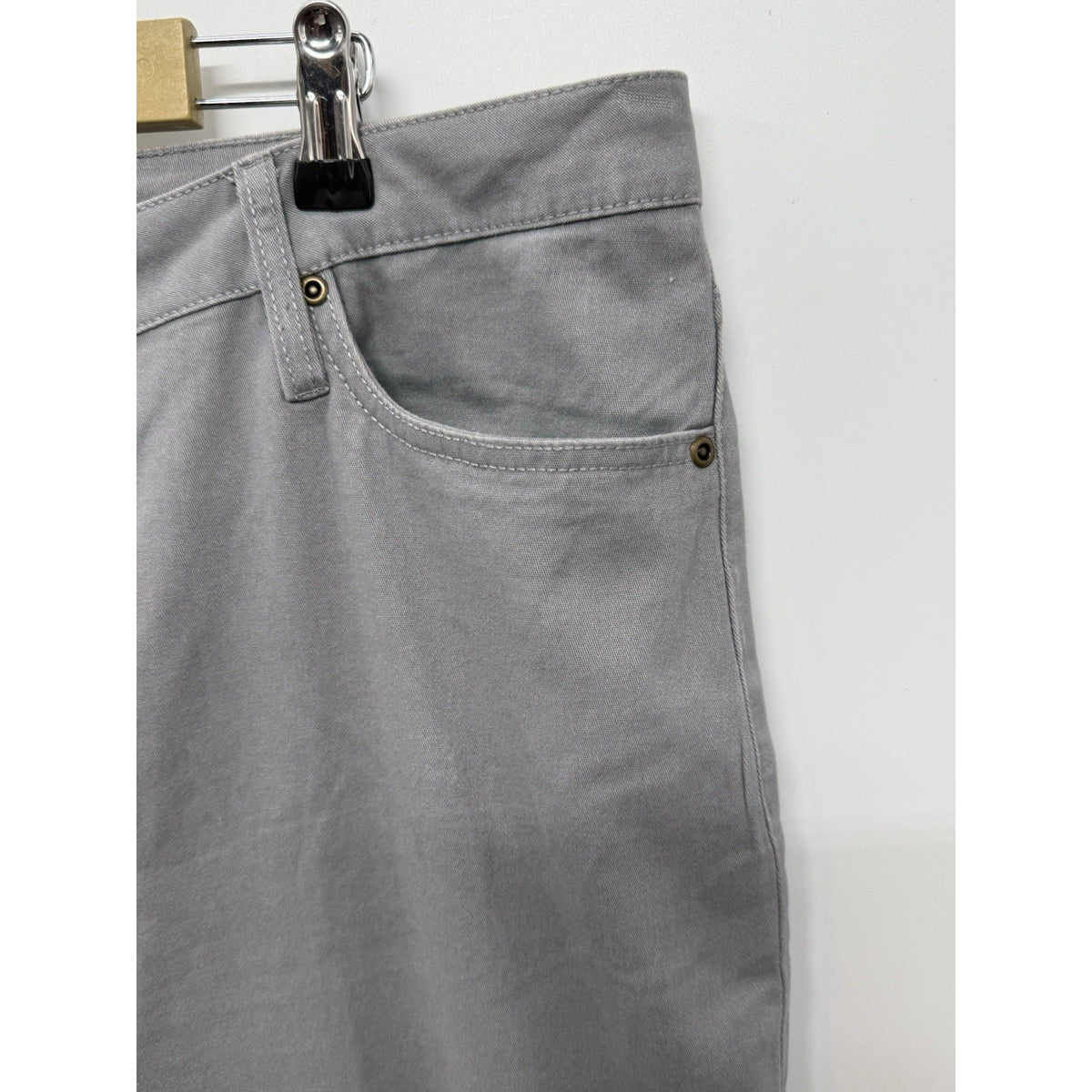 Metrostyle Pants Womens 16T Tall Gray Wide Leg Button Fly Stretch Cotton