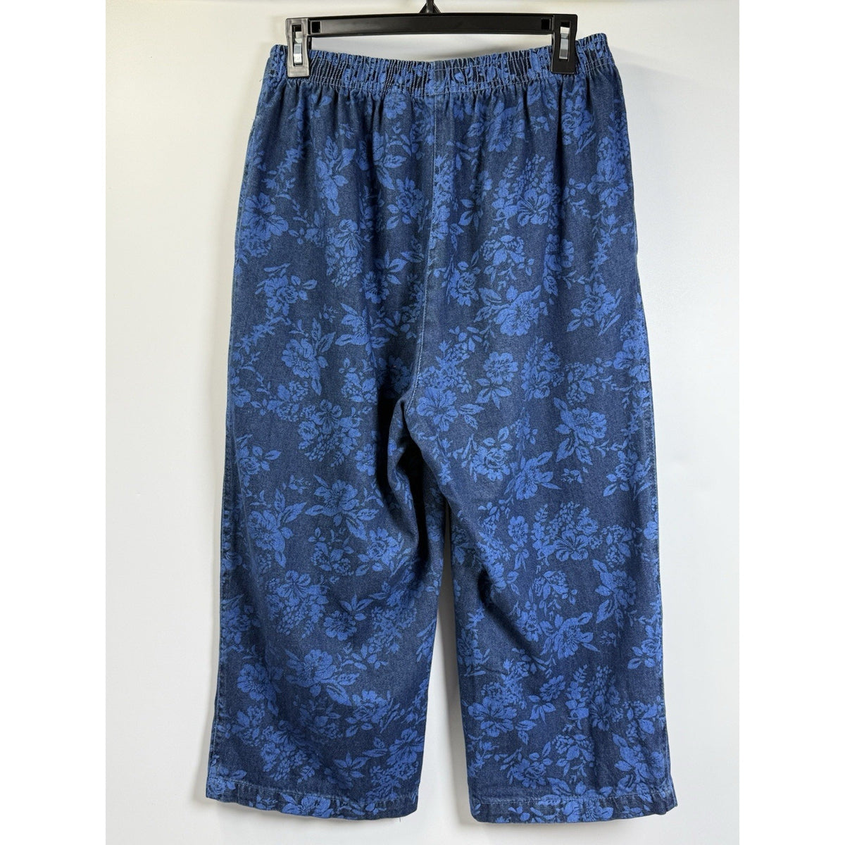Woman Within Pants Women 14 W Pull On Comfort Subtle Floral Pockets Normcore