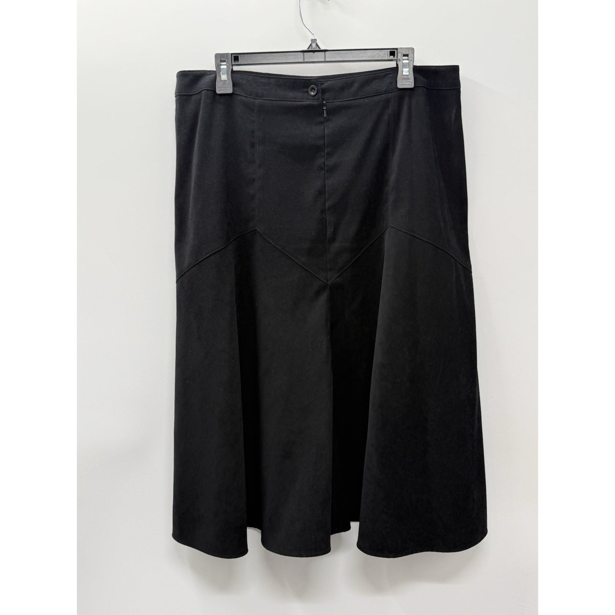 Dressbarn Black Flared A-Line Midi Skirt 16 Career Office (Faux Suede Look)