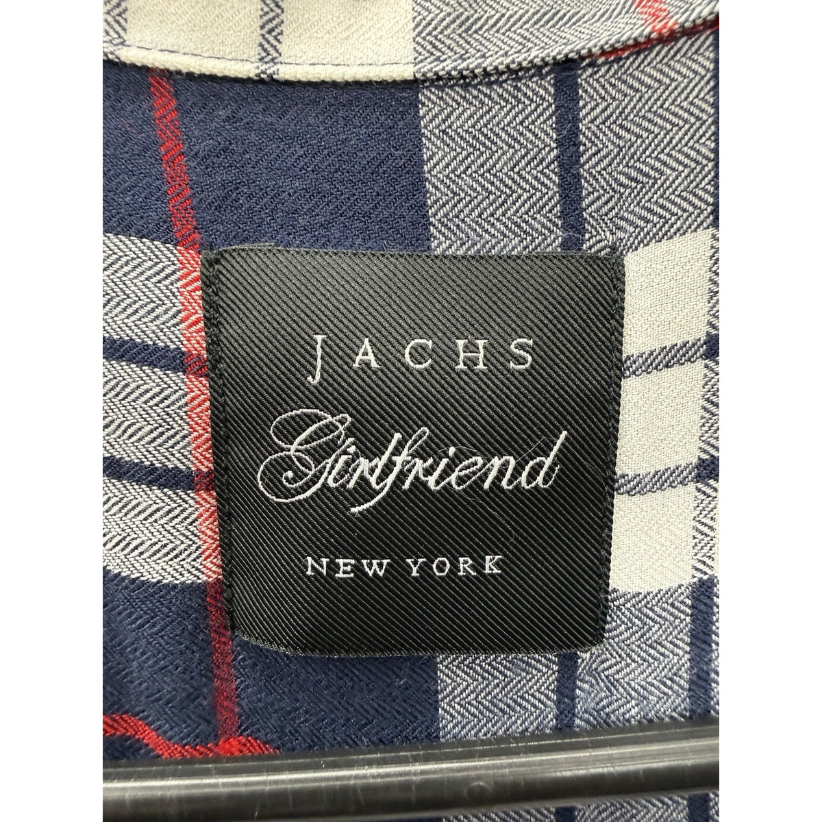 Jachs Girlfriend Women’s X-Large Navy Sleeveless Plaid Blouse
