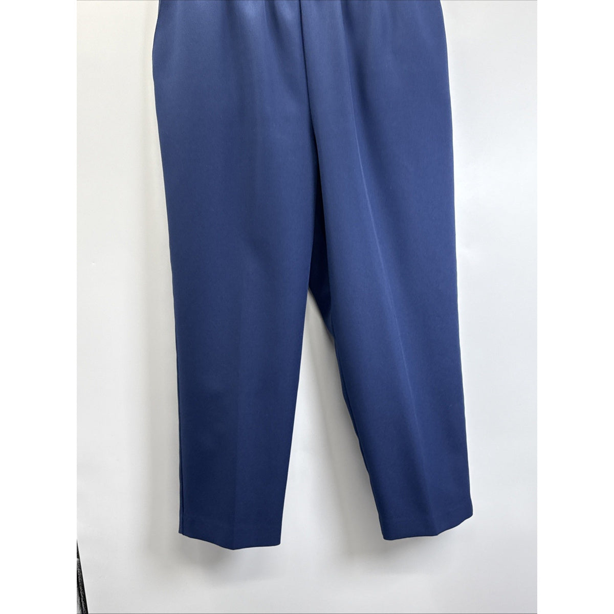 Alfred Dunner Dress Pants Womens 16 NAVY Straight Leg Elastic Waist & Pockets