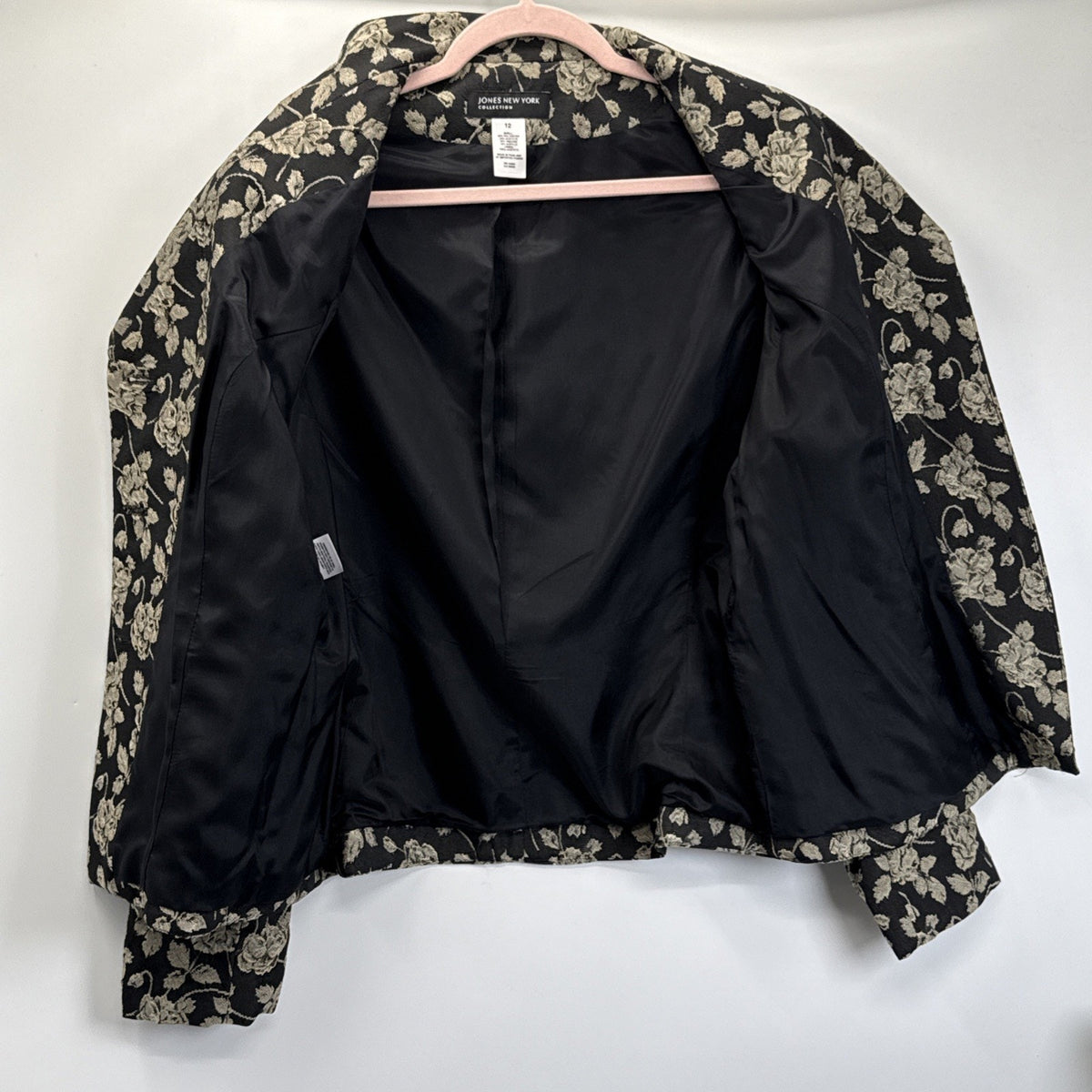 Jones New York Collection Floral Tapestry Blazer Jacket Women 12 Dark Academia