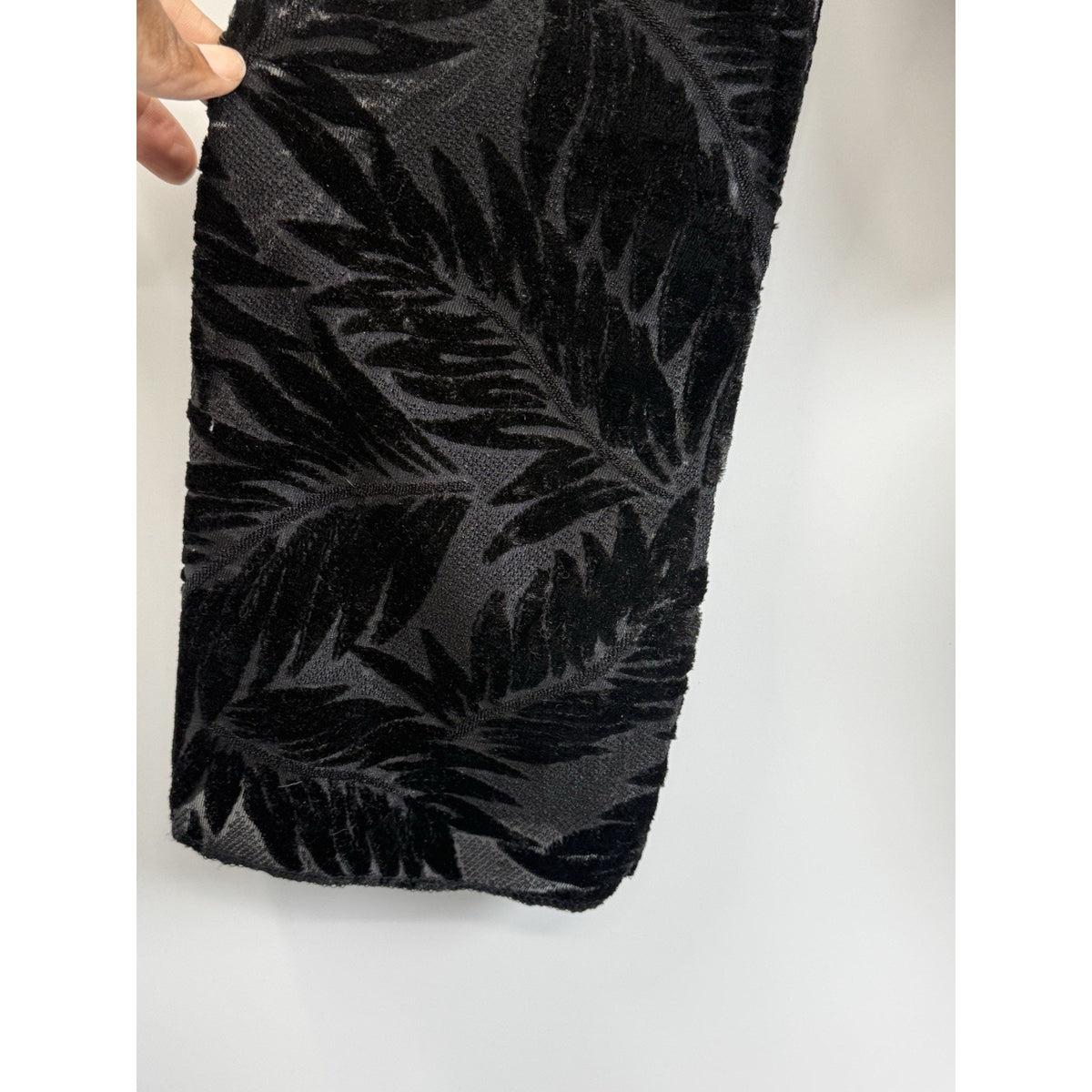 Nasty Gal US Sz 2 Black Velvet Burnout Tie Front Crop Top Sheer Boho Y2K Goth