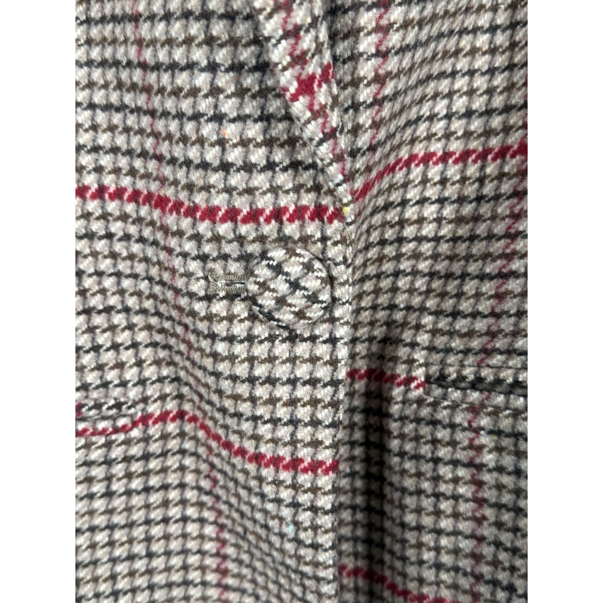 LUSH Dark, Academia Camel /Red Plaid Blazer Jacket Women Medium? One Button