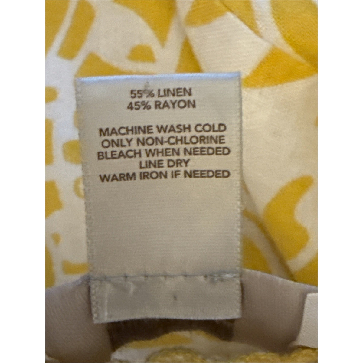 Loft Skirt Women's Small Palm Floral Yellow White Linen Blend Vacation Pockets