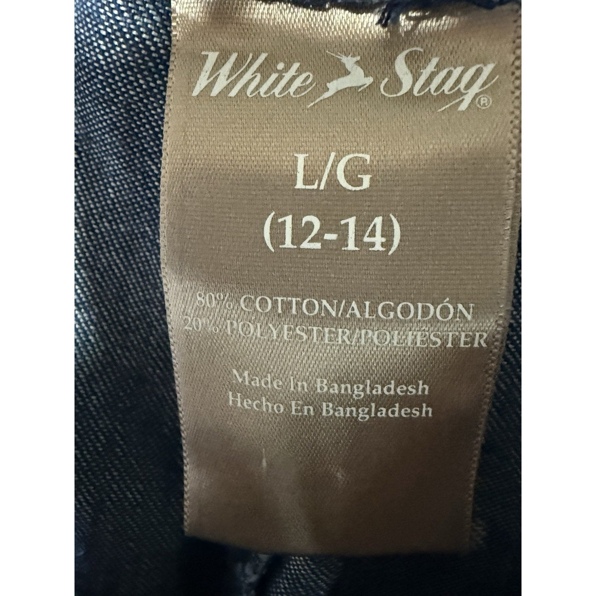 White Stag Womens L 12-14 Pull On Denim Capris Lightweight Elastic Waist Blue