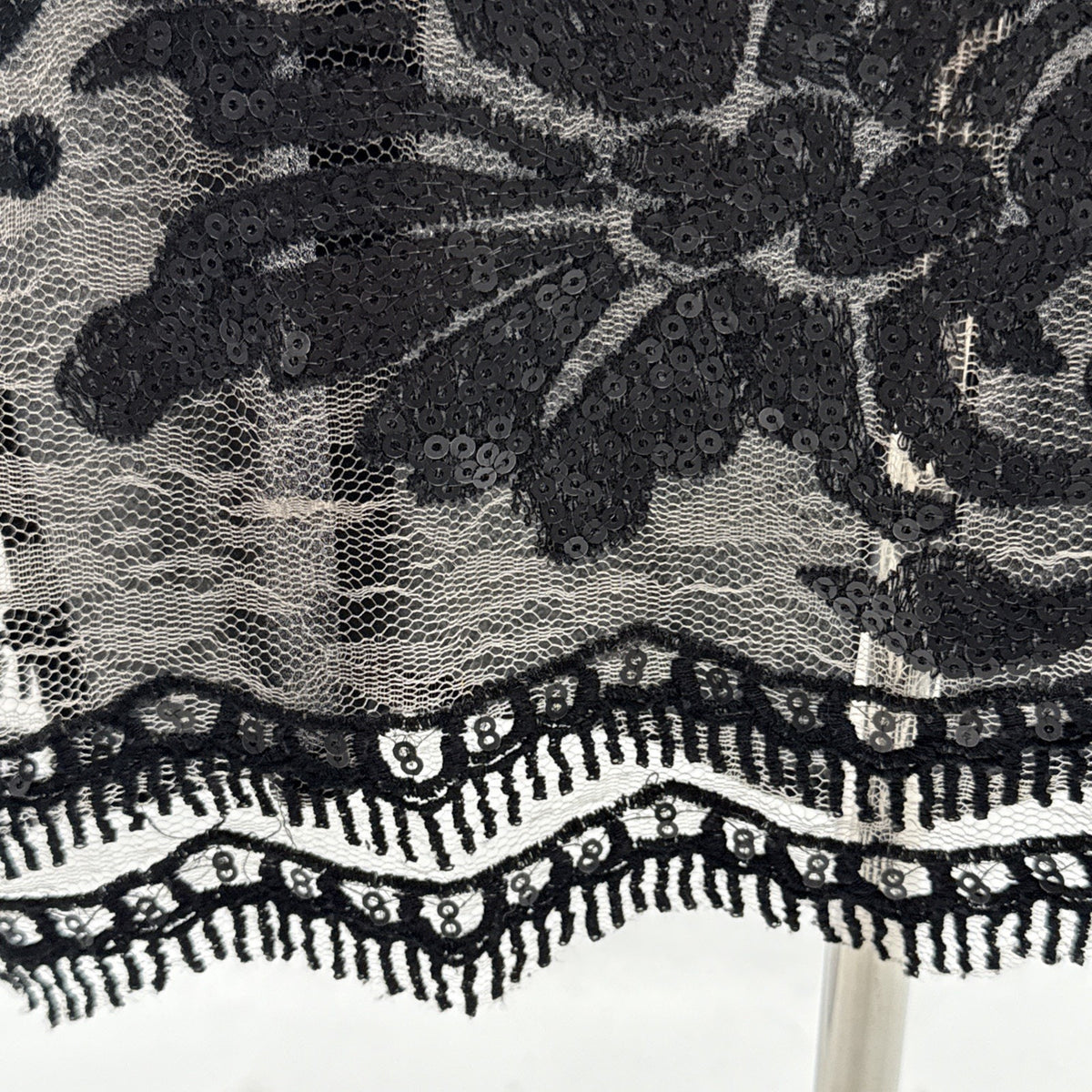 Astr women's black sheer lace floral sequin Sleeveless Top Evening Sz XSmall