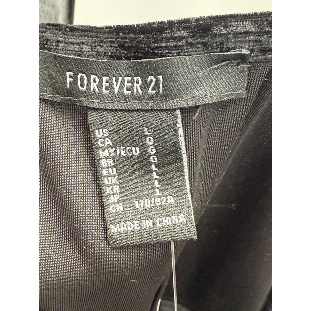 Forever 21 Black Velvet Slip Dress Lace Trim Goth Coquette Grunge Y2K L NWT