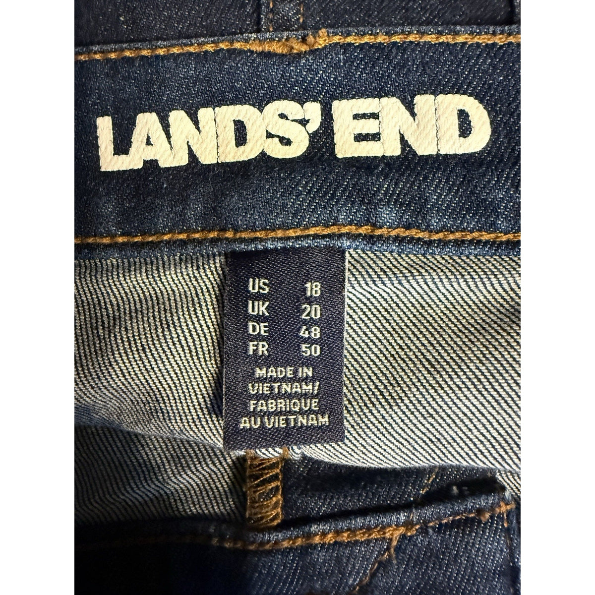 Lands’ End Womens Size 18 Jeans Dark Wash Stretch Denim Classic Fit 5 Pockets