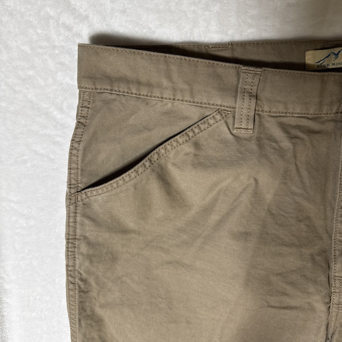 Blue Mountain Dark Khaki Carpenter Pants 100% Cotton Pocket RN# 129746 Men 40X30