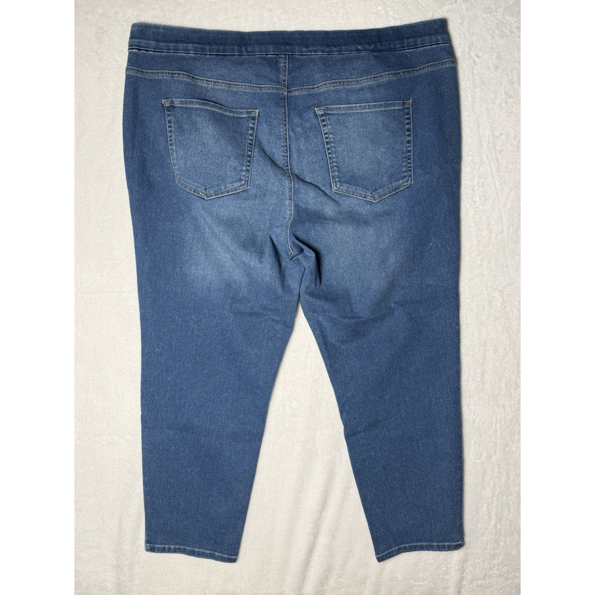 New Directions Curvy Women Plus Size Pull On Skinny Stretch Denim Jeans Blue