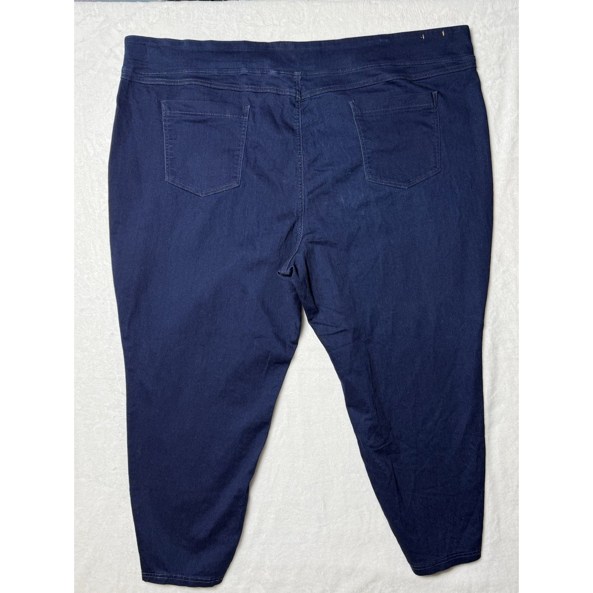 Terra & Sky 5X Pull On Blue 28” Inseam Jegging Jeans Plus Sz Faux Pocket 32W-34W