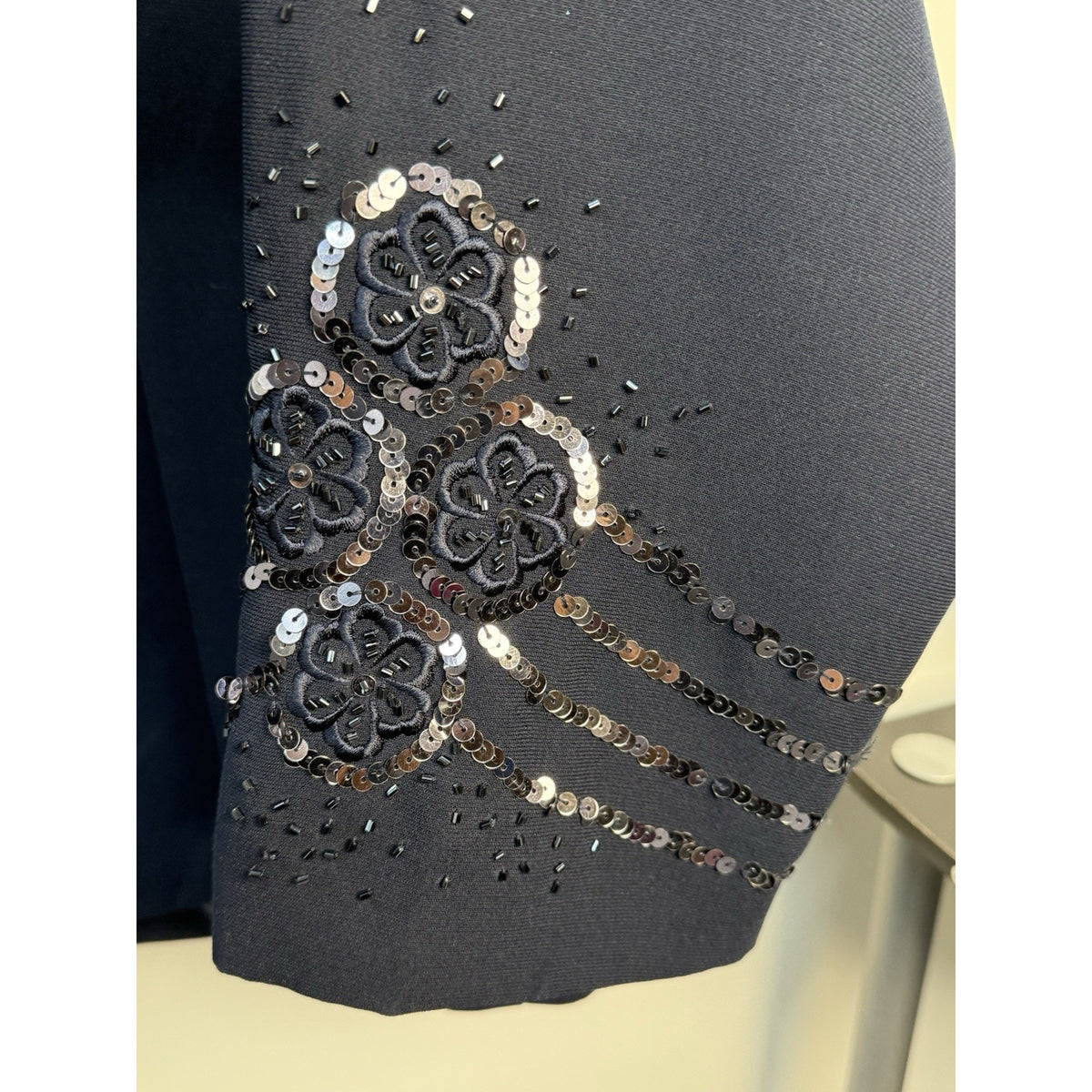 Maxie Klein Collections Beaded Sequin Jacket 24W Black Evening Party Formal Top