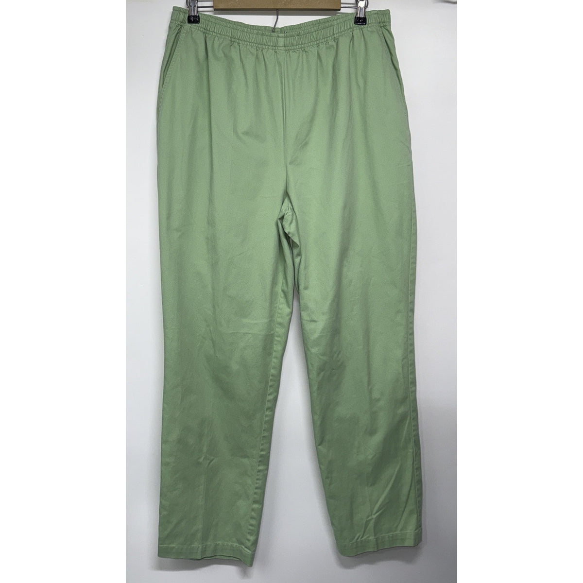 Appleseeds Women’s pants green size 16 W elastic waist pull on Pocket Casual