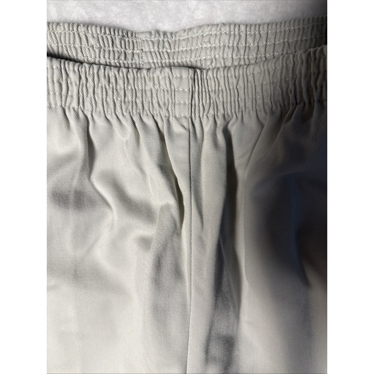 Chic Pants Elastic Waist Pull On Straight Leg Women Plus Size 22W Pockets Cream