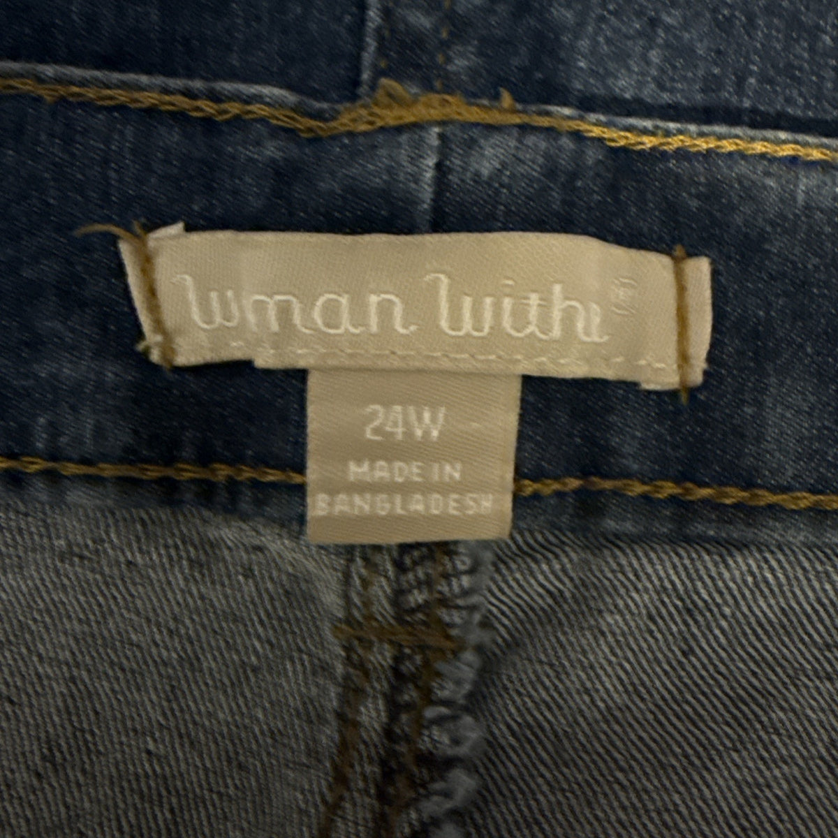 Woman Within Jean 24” Inseam Crop Pants, Blue Denim Sz 24W 5 Pocket Stretch