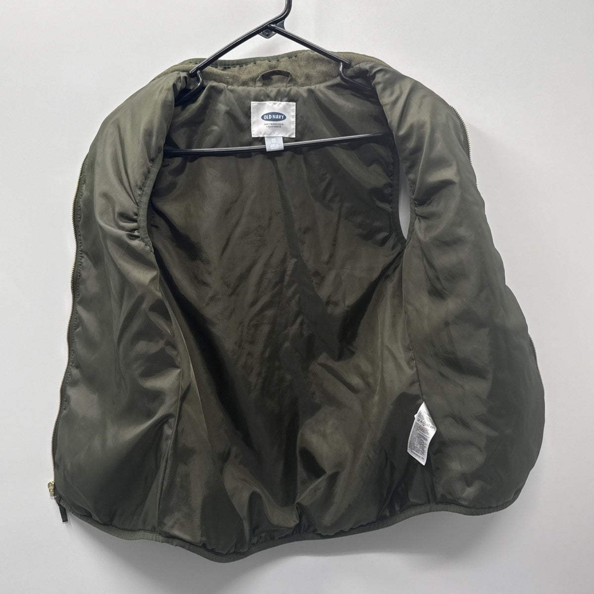 Old Navy Olive Green Quilted Full Zip Puffer Vest Women’s Size X-Small