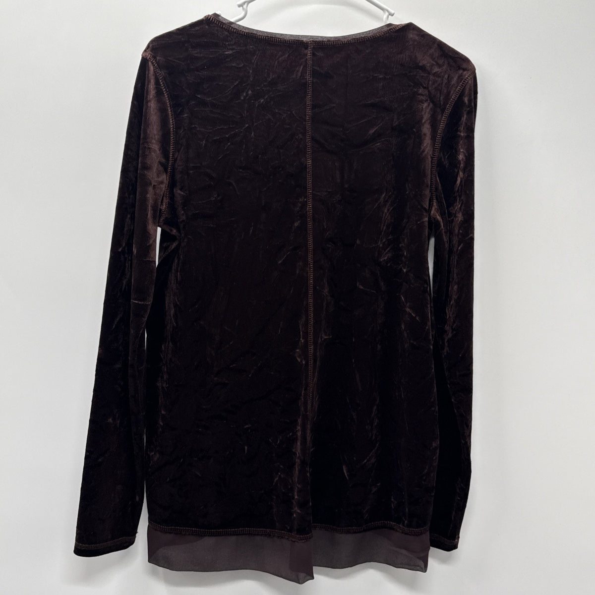 Simply Vera Wang Brown Velvet Long Sleeve Tunic-Size Medium-Soft-Washable