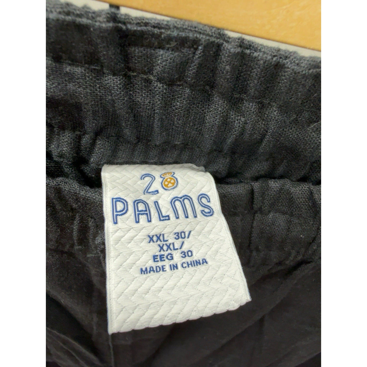 28 Palms Men’s Linen Blend Pants XXL 30 Black Elastic Waist Straight Casual
